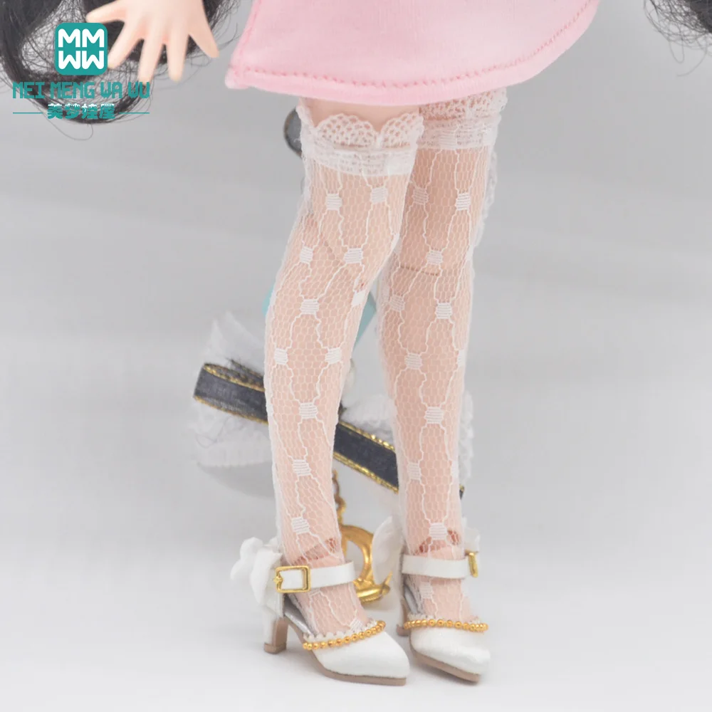 fashion white lace stockings, polka dot lace socks for Blyth Azone 1/6 doll accessories