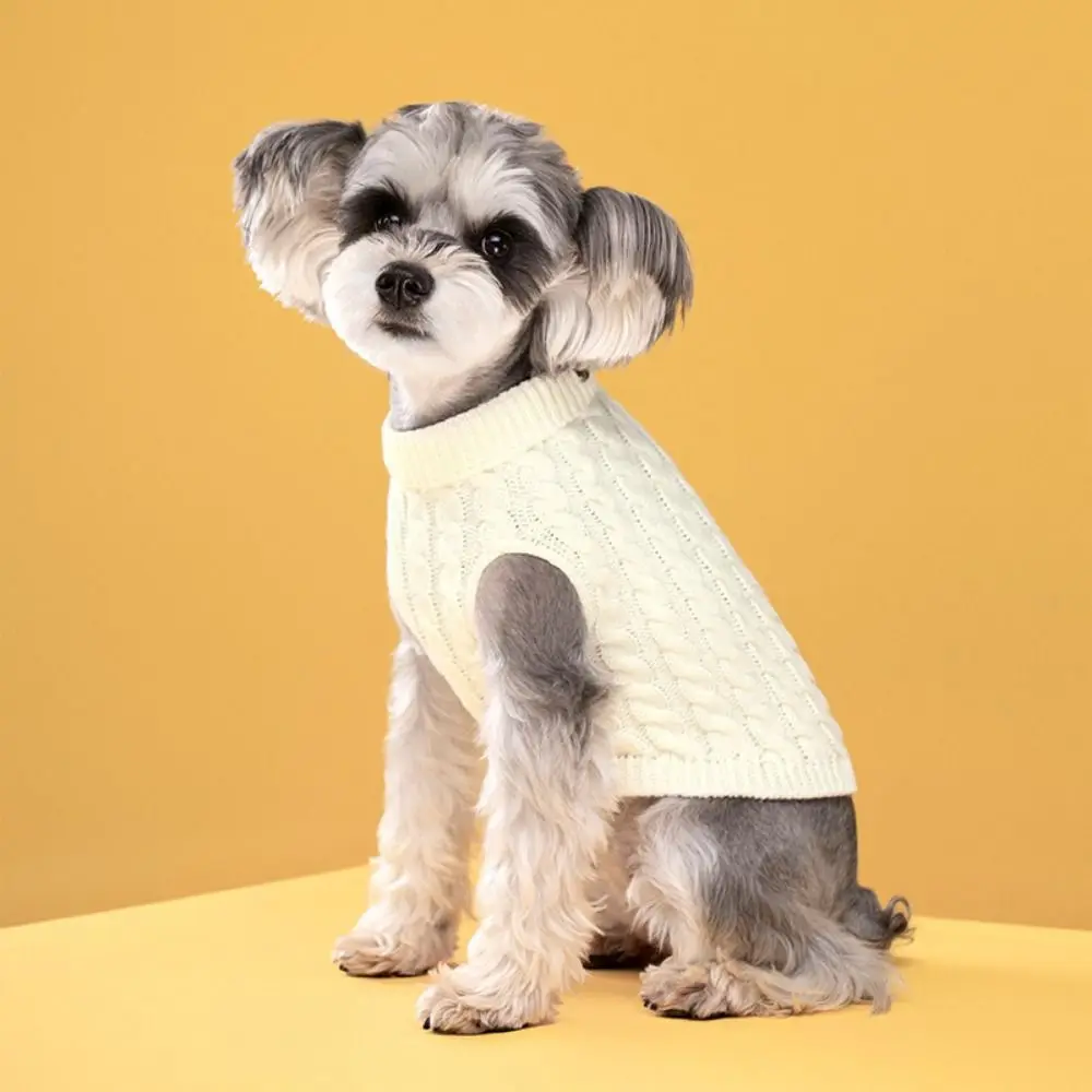 Warm Winter Dog Sweaters Teddy Jacket Wool Comfortable Dog Knitting Sweaters Soft Candy Color Cat Sweater Vest Spring