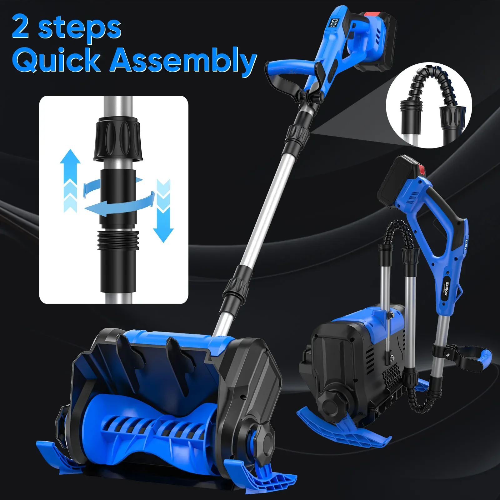 Arado de nieve eléctrico sin escobillas de 1000W, barredora de nieve, pala de nieve eléctrica inalámbrica, herramienta de patio de calle limpia para batería Makita de 18V