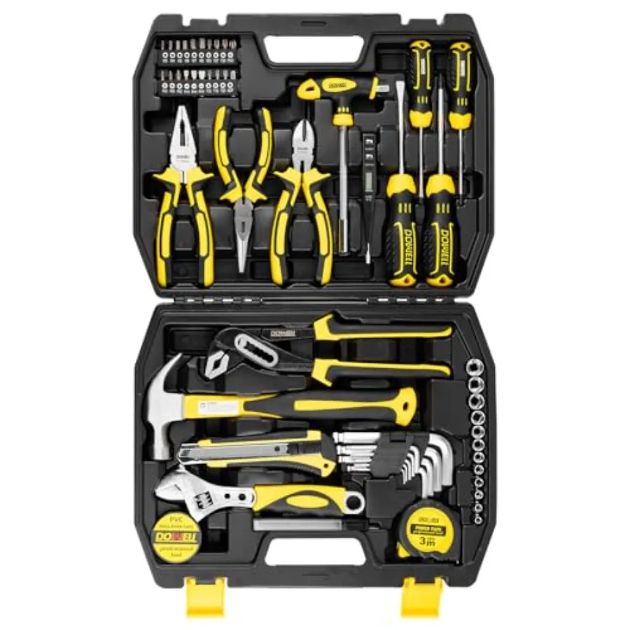 

【Spot goods】DOWELL Tool Set Tool Kit 62PCS Homeowner Tool Set Wrench Pliers Screwdriver Set Repair Tool Kit