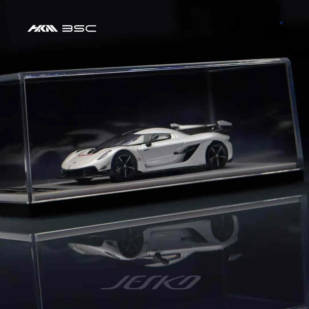 HKM 1:64 Jseko Classic supercar Pearl White Red Line Edition  Diecast Model Car