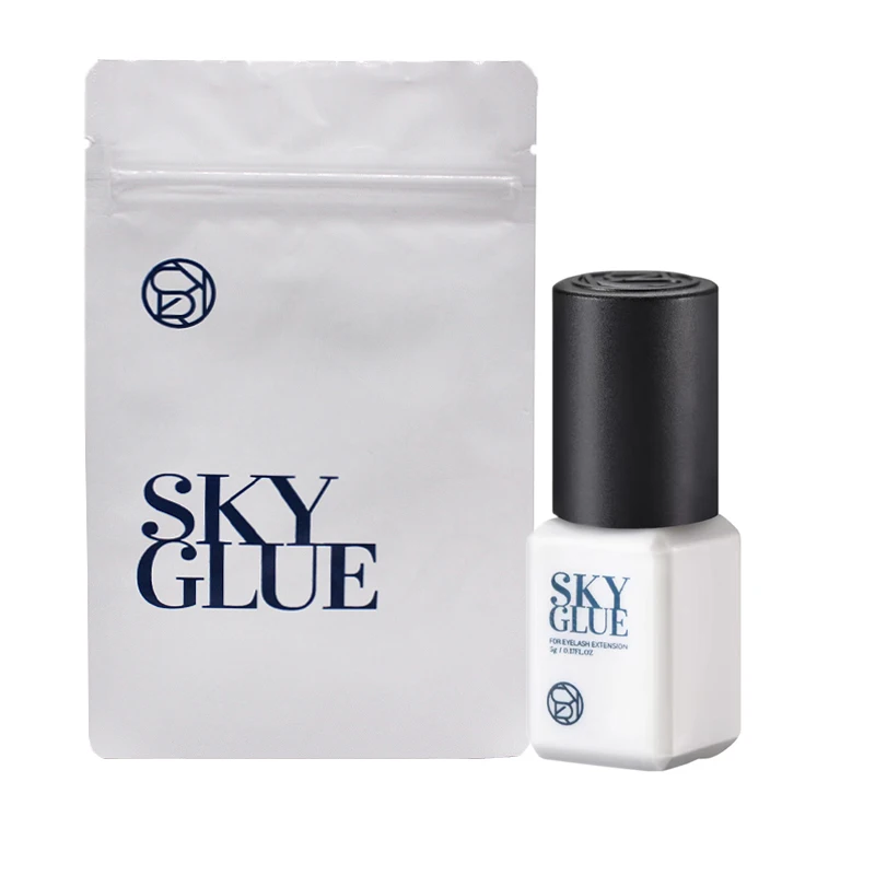 Sky Plus Glue Extensions de Cils, Capuchon Noir Original Coréen, Imperméable, Hypoallergénique, vaccage 1s, 50 Jours de Long, Outils de Maquillage de Dernière Durée