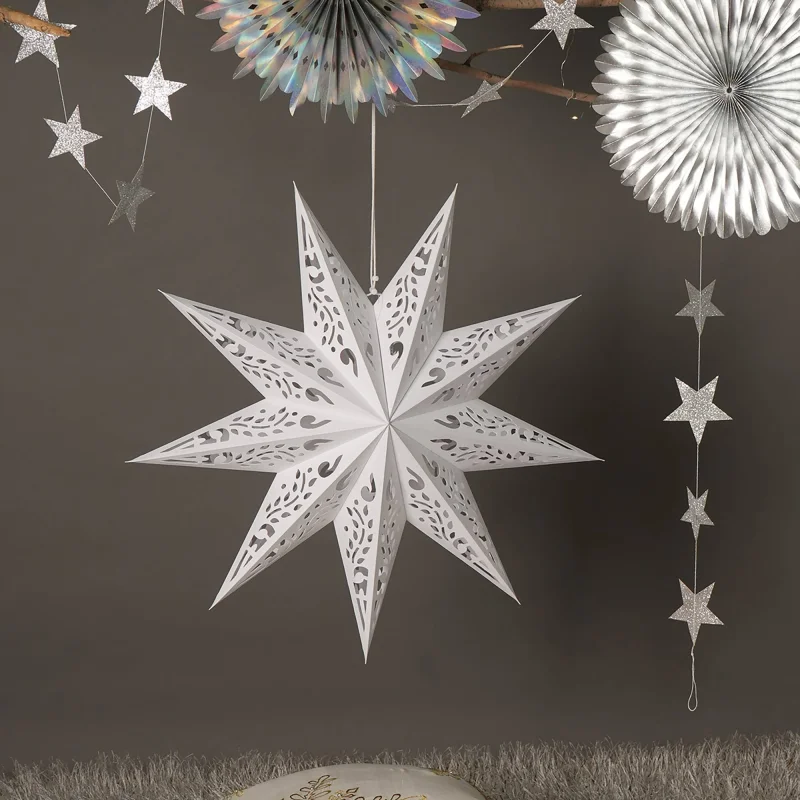 Handmade Paper Star 60 Cm (Dia)  - White-Festive Décor