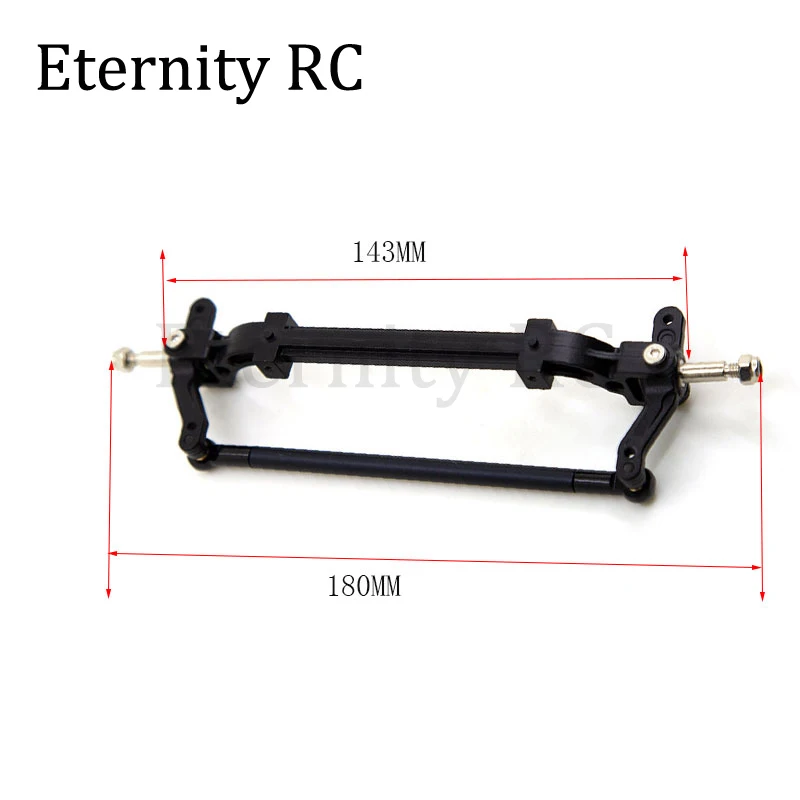 Metal Unpowered Trailer Steering Axle with Tie Rod for 1/14 Scale Tamiya RC Tractor Truck Front Wheel Accessories