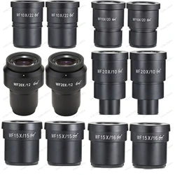 One Pair WF10X WF15X WF20X WF10X/20 High Eye-point Wide Field Eyepiece For Stereo Microscope 30MM Installation Interface