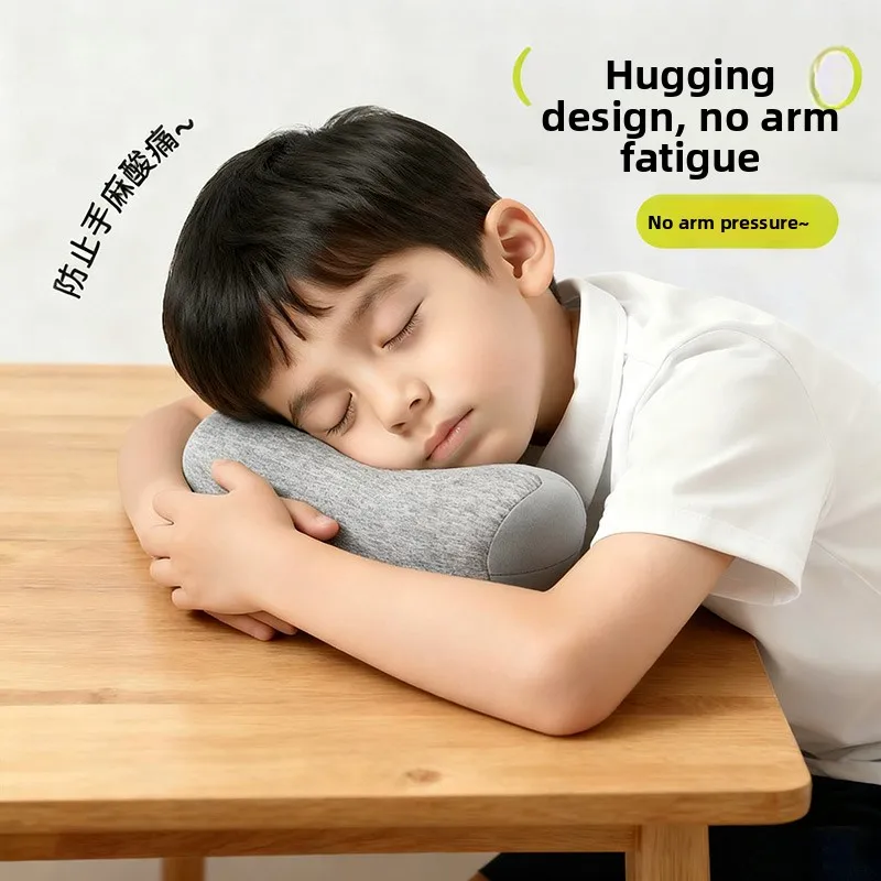 ultra-portable-naptime-pillow-small-size-office-desk-children's-pillow-u-shaped-eps-particle-filling-detachable-cover