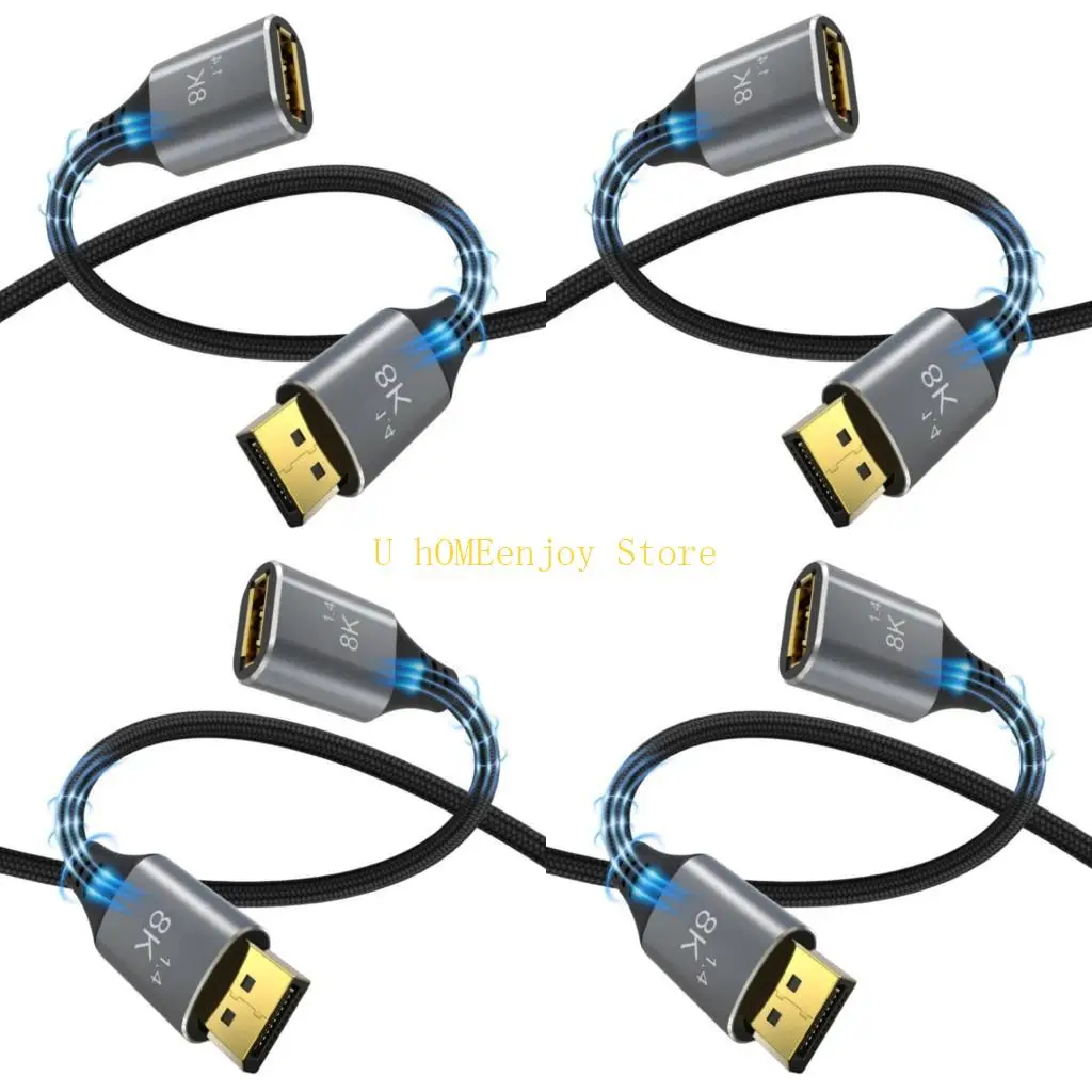 B0KF 1.4 Extension Cable Male to Female 8K 60Hz UHD 4K 144Hz Extender Cord for PC Laptop Display Screen