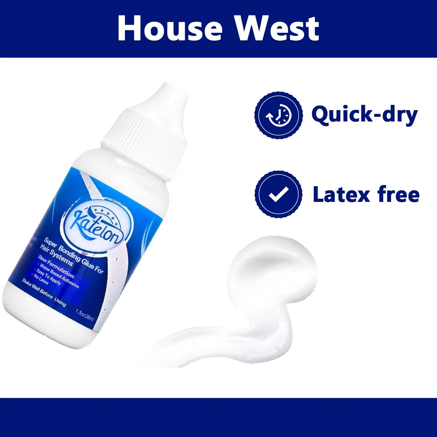 กาวติดวิกผมแบบลูกไม้ด้านหน้า สูตรยึดติดแน่นพิเศษ กันน้ำ 38 มล. กาวติดแน่นพิเศษสำหรับหมวกวิก 1 ชิ้น กาวติดผม อุปกรณ์จัดแต่งทรงผม 1.3 ออนซ์