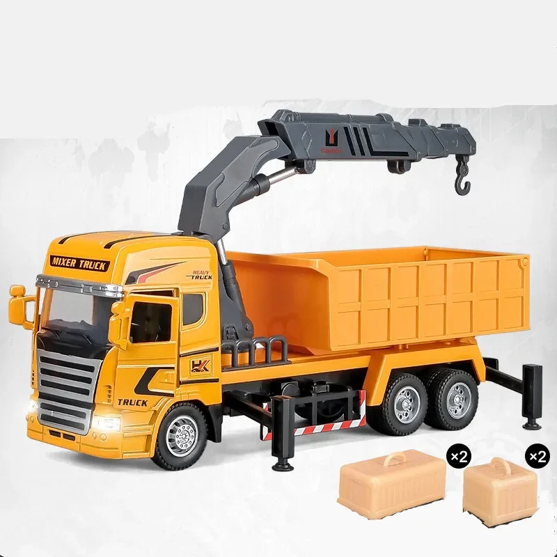 نموذج مقطورة الإنقاذ المصنوعة من سبيكة محاكاة الصوت والضوء ألعاب مركبات النقل الهندسية بالجملة