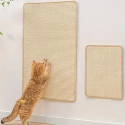 Natural Sisal Cat Scratcher Mat Cat Scratch Mats Horizontal Cat Floor Scratching Pad Rug Protect Couch and Carpets