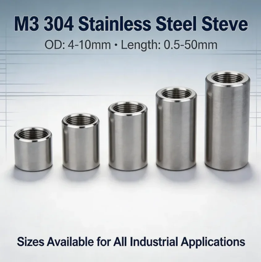 

304 Stainless Steel M3 Unthreaded Hollow Standoff - Round Spacer & Bushing OD 4/5/6/7/8/9/10mm 0.5-50mm Length washer