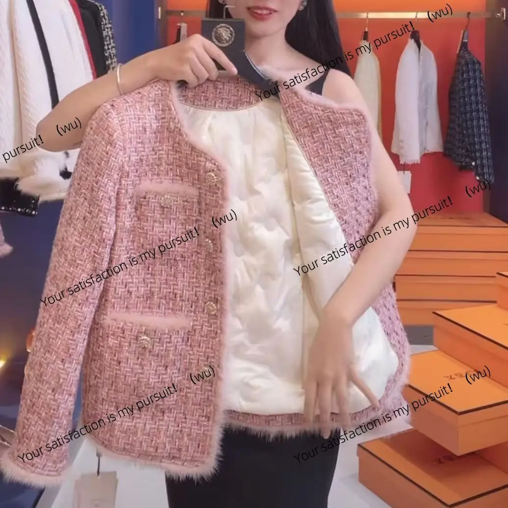 

Розовая женская осенне-зимняя куртка Xiaoxiangfeng с хлопковой подкладкой, утолщенная и универсальная корейская нежная маленькая короткая куртка