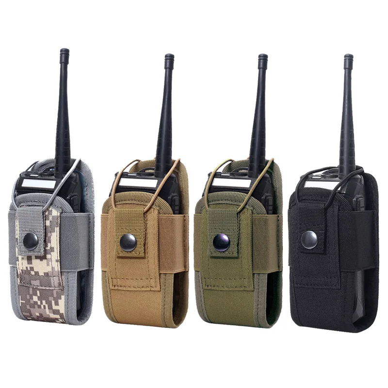 Portable Tactical Molle Radio Walkie Talkie Pouch Waist Bag Holder Pocket Interphone Holster Carry Bag for Hunting Camping