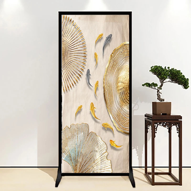 new Chinese screen partition enters the living room, and  entrance door is blocked by the door,  entrance office,