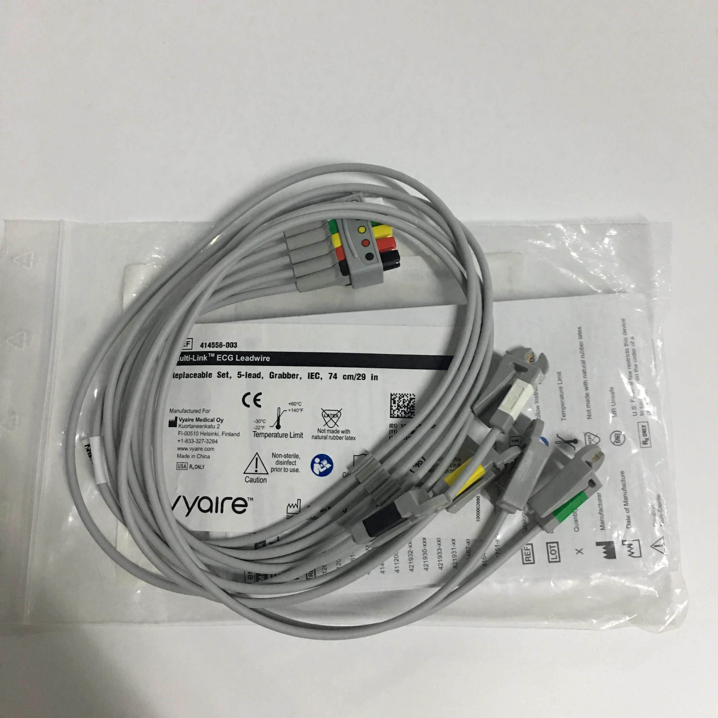 GE Original Multi-Link ECG Leadwire Replaceable Set 5-lead Replaceable Set IEC 74cm/29in REF: 414556-003