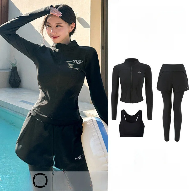 women's-long-sleeve-long-pants-conservative-two-piece-wetsuit-sunscreen-jellyfish-suit-surfing-quick-dry-drifting-diving-suit