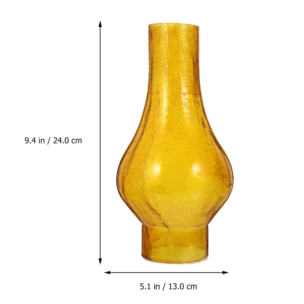 2Pcs Frosted Glass Oil Lamp Chimneys Retro Crack Pattern Lamp Shades Replacement Covers Vintage Home Decoration
