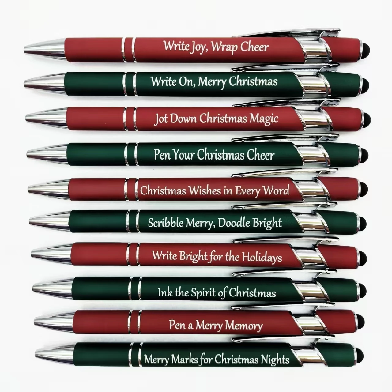 

8pcs/16pcs Christmas Eve greeting words engraving pen, Christmas day greeting words ballpoint pen, holiday gift ballpoint pen