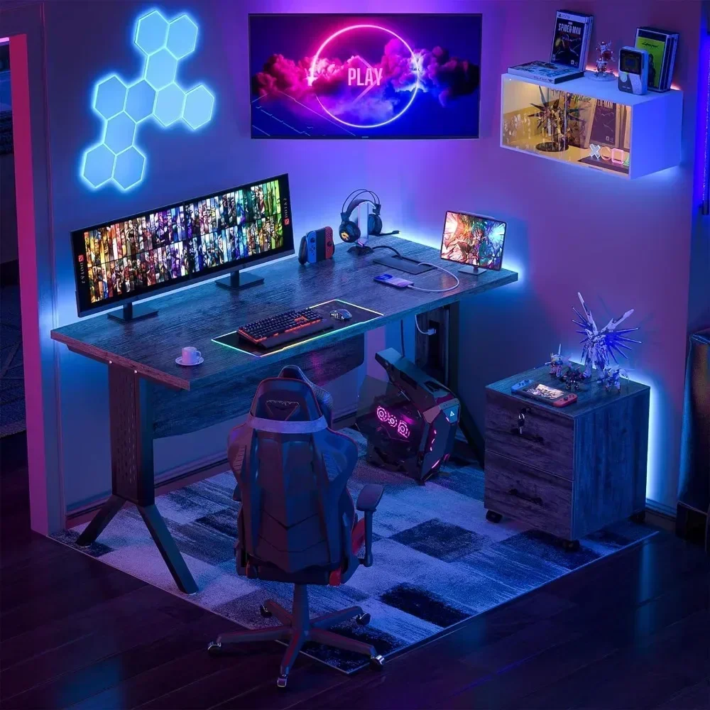 

55 gaming computer desks with scrolling tables, large home desks with filing cabinets, sturdy gaming desks with thick tops