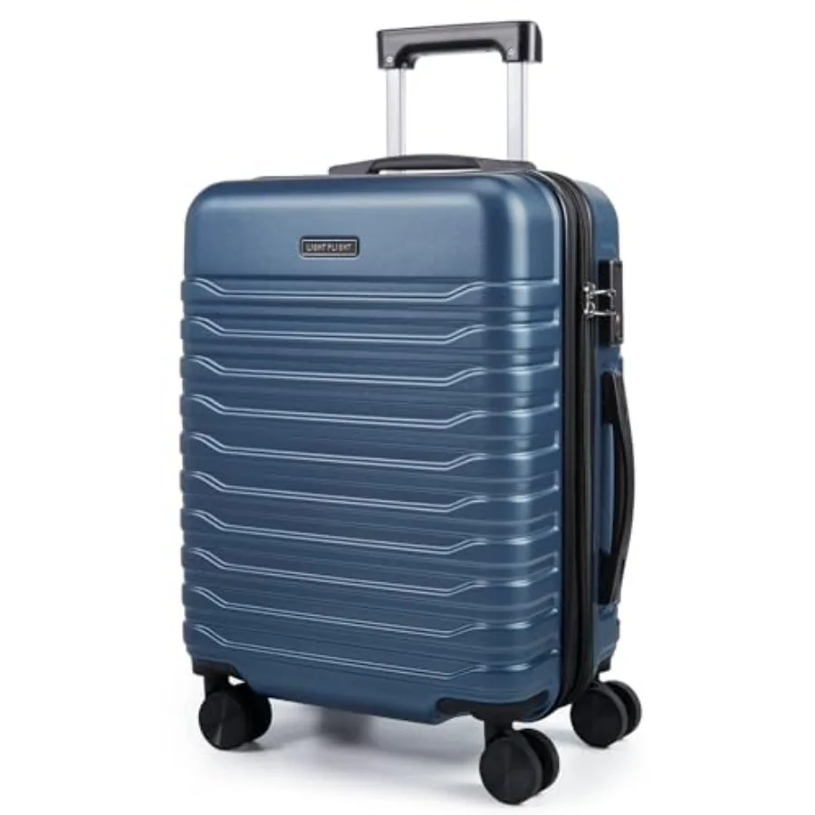 

Синий 20-дюймовый расширяемый чемодан для ручной клади, легкий, с жестким корпусом и двойными вращающимися колесами, одобренный авиакомпаниями для легких авиаперелетов TS