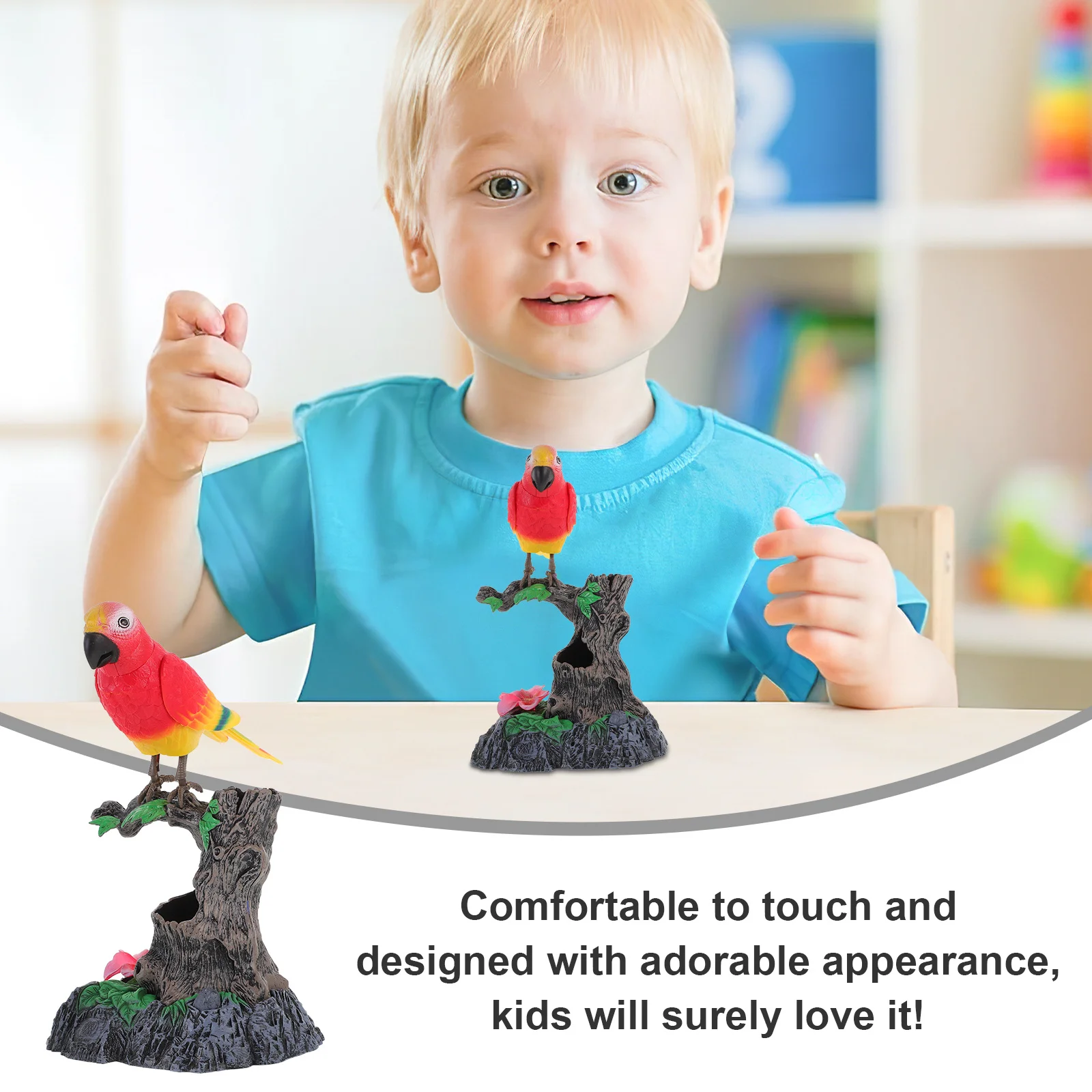 1Set Pratende Opname Papegaai Comfortabele Textuur Uitstekende Afwerking Imiteren Stem Plezier Kinderen Speeltijd Vakantie Cadeau Kamer