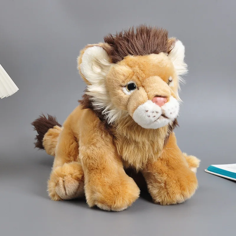 New Simulate cute sitting lion lifelike cool home decoration soft Exquisite Soothing doll high quality The King of the Forest