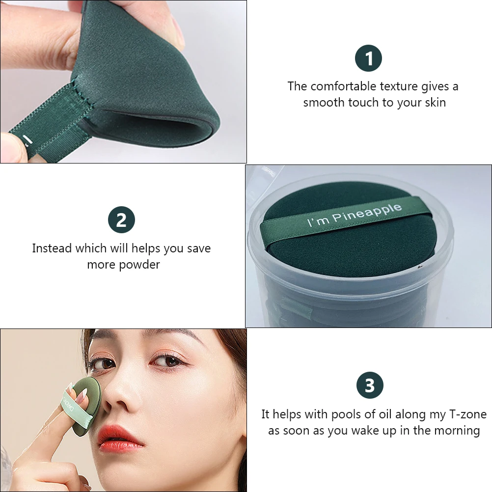

7 Pcs Green Makeup Sponge Puff Loose Powder Wet Dry Foundation Saves Smooth T Zone Oil Control