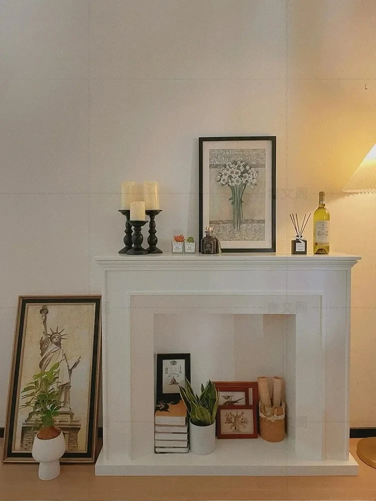 البلد الأمريكي بسيط الصلبة الخشب الموقد خزانة التحف غرفة المعيشة مدخل خزانة حائط الخلفية خزانة التخزين #1