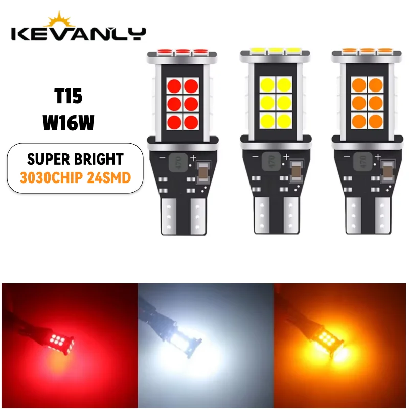 

2 шт. Canbus W16W T15 светодиодные лампы высокой мощности 3030 24SMD без ошибок светодиодный резервный фонарь 921 912 W16W светодиодные лампы автомобильный фонарь заднего хода 12 В