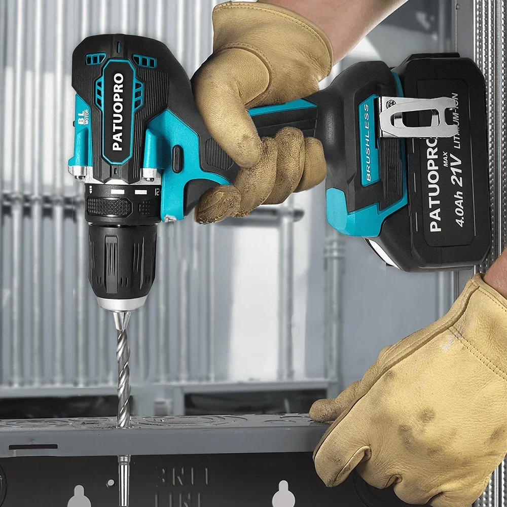 Imagem -06 - Torque 10 mm sem Escova sem Fio Furadeira Elétrica Recarregável Portátil Furadeira Driver Ferramenta Elétrica para Makita 18v Bateria 21 +