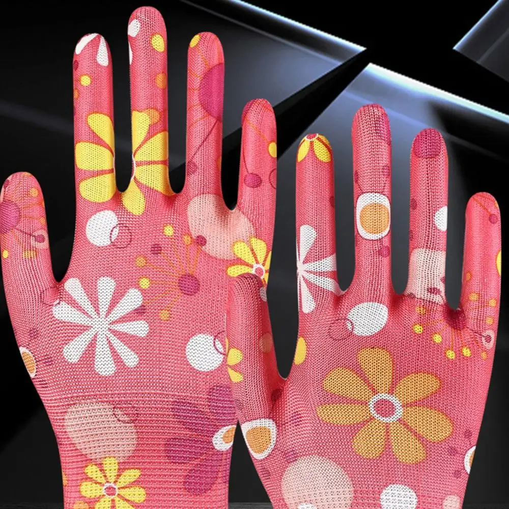 1Pair Thin Planting Labor Gloves Nylon Non-slip Gardening Gloves Breathable Labor Protection Women Work Gloves Workplace