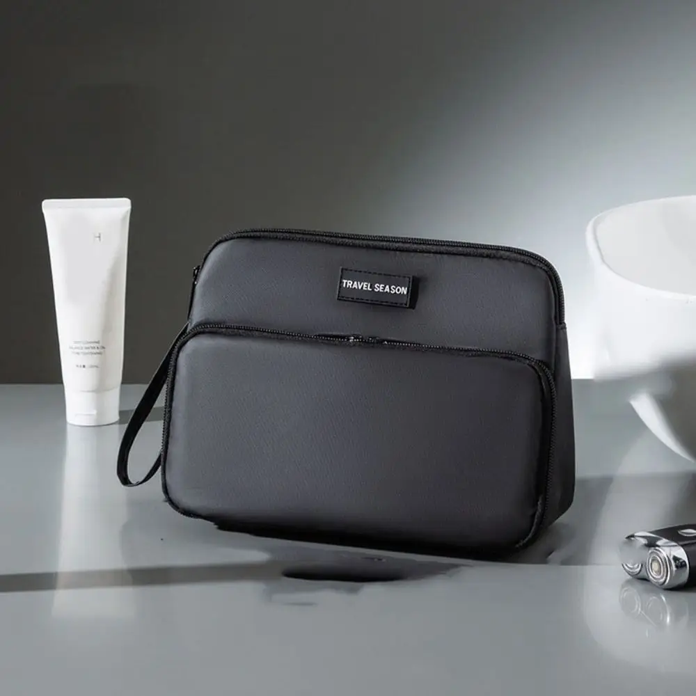 Мужская косметичка большой емкости с отделением для сухого и влажного воздуха, двухслойная ручная косметичка, водонепроницаемая сумка для хранения косметики, дорожная сумка