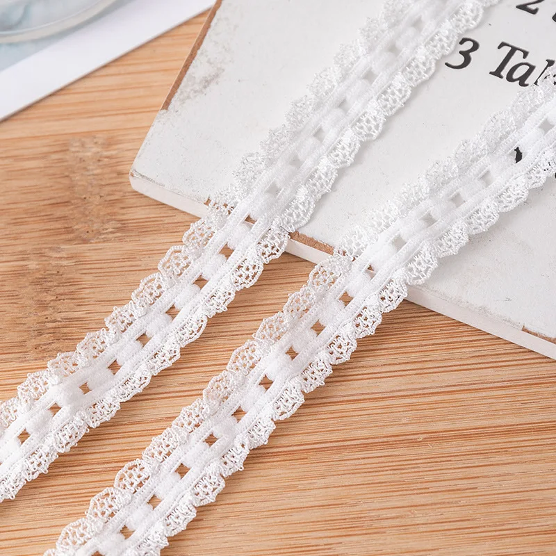 1.5cm Wide Black White Flower Bud Knitted Elastic Band DIY Clothing Underwear Collar Cuffs Decorative Webbing