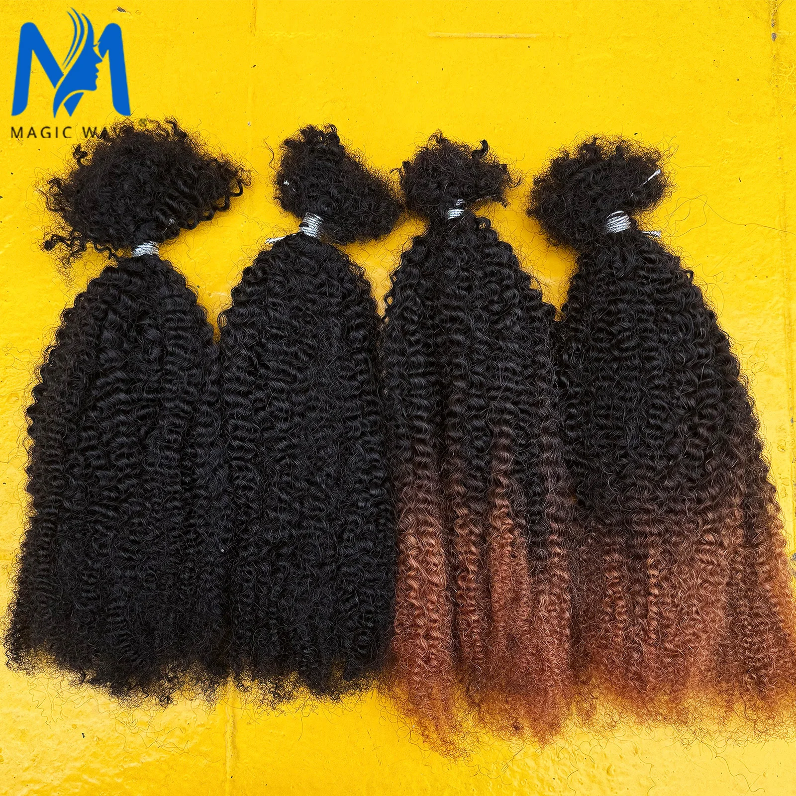 

16-дюймовый QVR Kinky Twist Вязание крючком Плетение волос 100% человеческие волосы Массовые афро странные вьющиеся человеческие наращивания 30 грамм/упак. Оптовая продажа