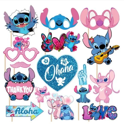 Stitch Photo Props Cake Plug-in Ornaments Cute Cartoon Eye Patch Party Decoration Baby Shower Supplies Kids Gifts Toys