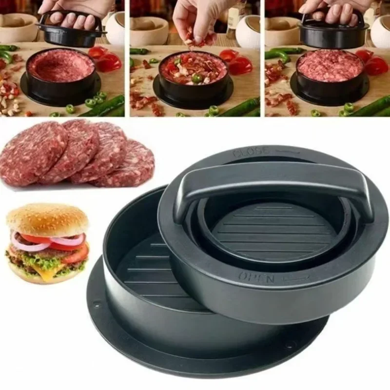 

ABS Hamburger Meat Press Maker Round Shape Non-Stick Stuffed Burger Patties Beef Grill Pie Press Mould Maker Kitchen Accessories