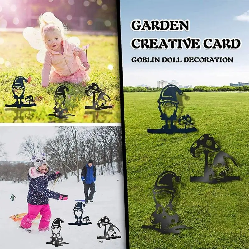 

KX4B Metal Iron Faceless for Doll Gnomes Statue Art Home Garden Decoration