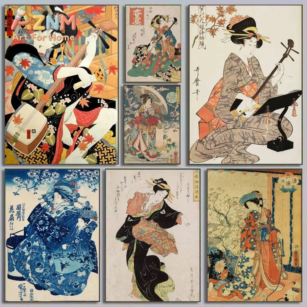 

1pc Courtesan K-Kuniyoshi U-Utagawa Poster Art With Prints Home bedroom living room decoration gift