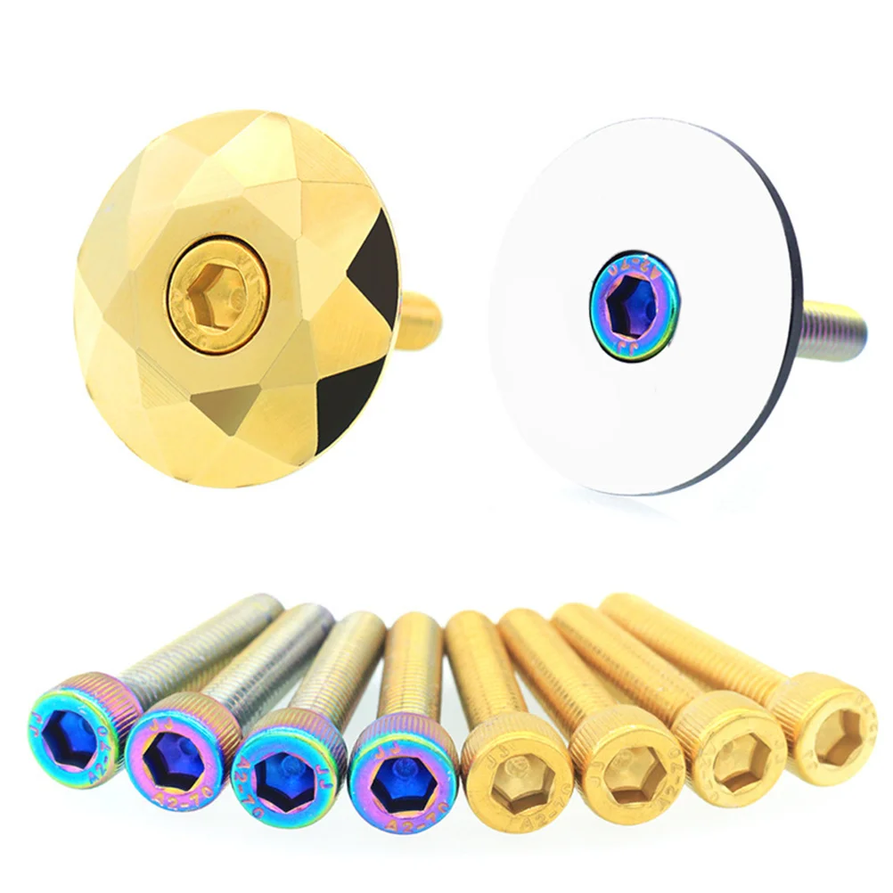 4Pcs Bike Bowl Cover Screws Strong Pressure Resistance Stylish Accessory for Mountain Road Fixed Gear Bikes Headset Screw