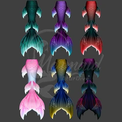 AturDive enlarged fat simulation mermaid fish tail adult children parent-child aquarium performance suit mermaid swimsuit