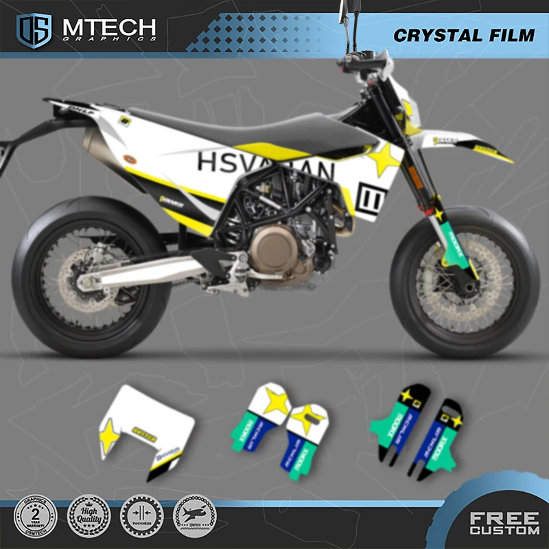 

DSMTECH Custom Team Graphics Decals Stickers Kits for Husqvarna 15-20 701 SUPERMOTO ENDURO 2015-2017 2018 2019 2020 003