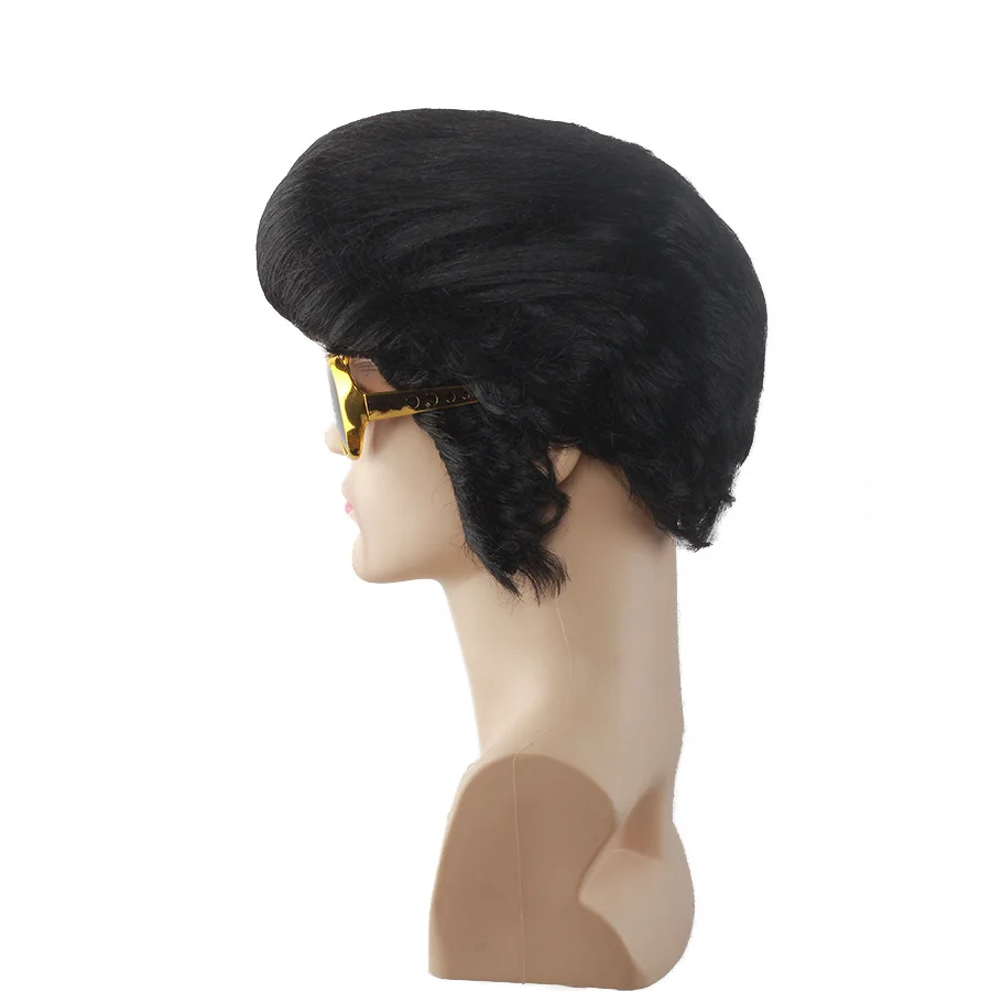 Black big back singer wig rock disco wig bar PROM synthetic wig