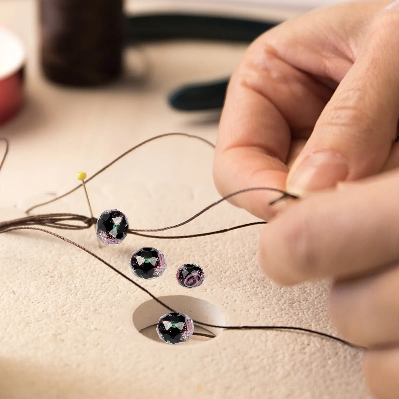 

40Pcs Loose Beads for Jewelry Colorful Flower Pattern Handmade DIY Bracelet Necklace Crafting Craft Making Spacer Beads