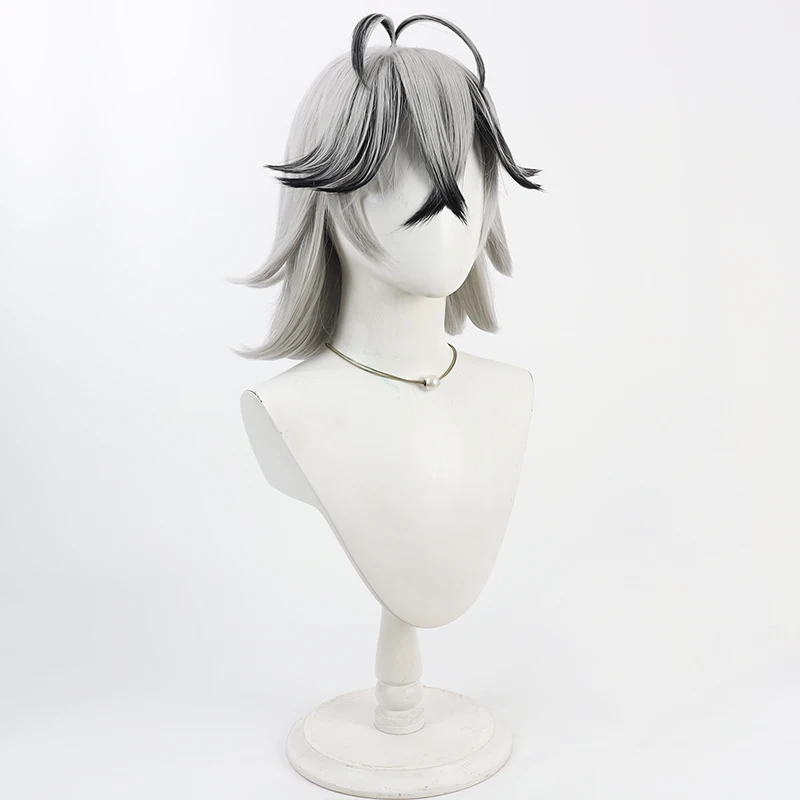 Anime Tougen Anki Shiki Ichinose Zilver/Zwart Gradiënt Haar Rekwisieten