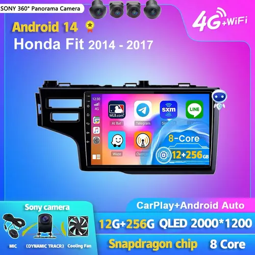 Android 14 Carplay Auto Radio reproductor Multimedia para Honda Fit Jazz 2014 2015 2016 2017 Autoradio GPS estéreo 2din unidad principal