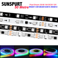 DC5V WS2812B 2811 2813 2815 Smart RGB LED Strip Individuaily Addressable Light Tape 30/60/144Pixels/m Black/White PCB IP30/65/67