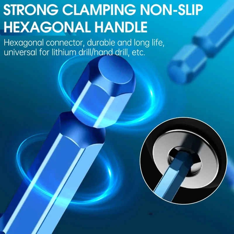 Masonry Concrete Spiral Drill Bit Eccentric for Glass Ceramic Tile Brick Plastic Wood Mason Hard Alloy Wall Hole Cutter Saw Blue