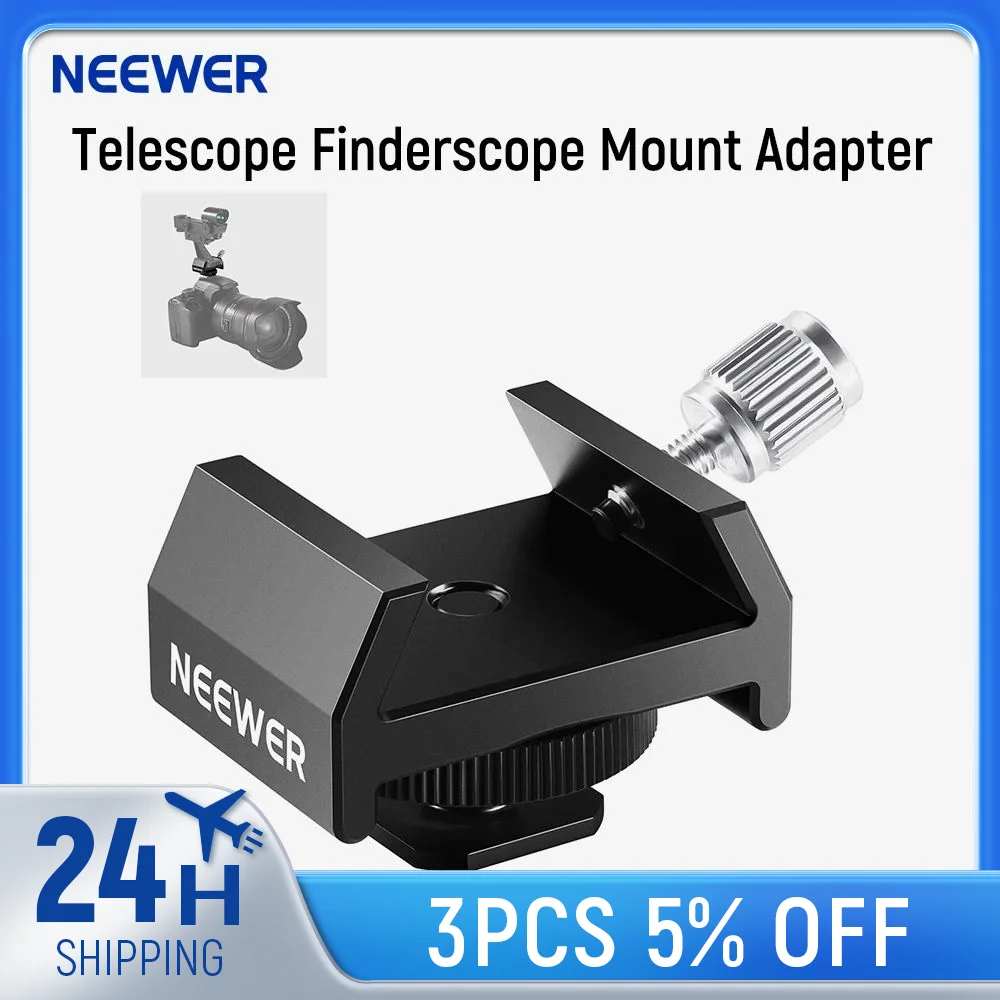 Neewer Telescope Finderscope Mount Adapter All Metal with Cold Shoe 1/4 Thread for Camera Hot Shoe Mount Bracket Dovetail Base
