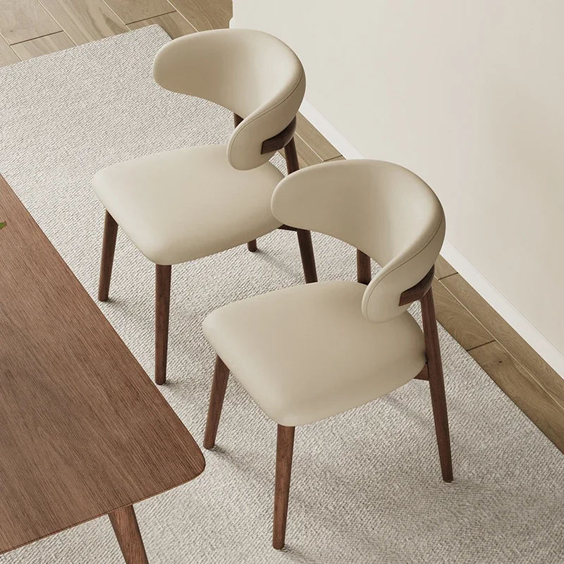 High-back Chair Garden Cafe Designer Nordic Wooden Chairs Outdoor Relaxing Dresser Mid-century Kitchen Muebles Home Dining image 5