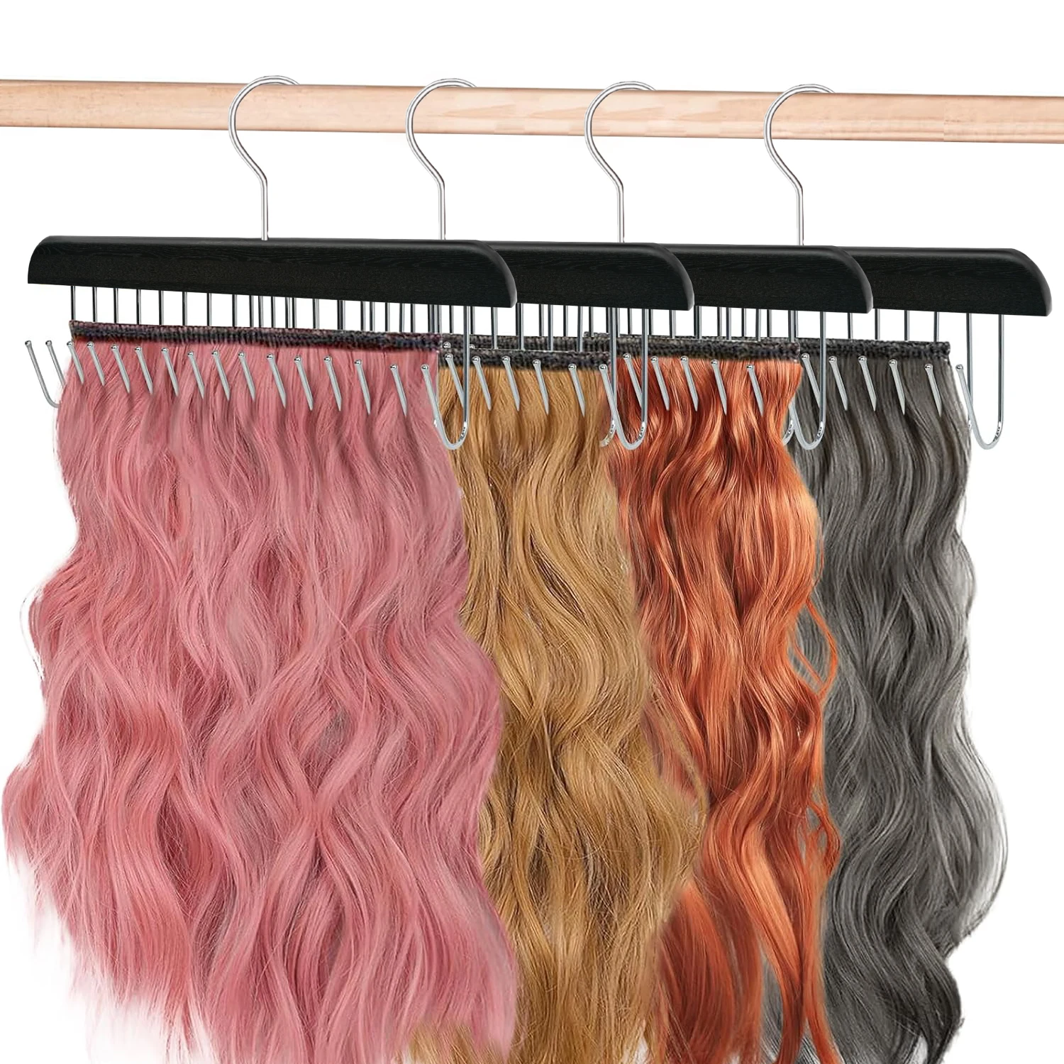 Hair Extension Holder Hair Extension Hanger Braiding Hair Rack Professional Styling Tool for Multi-Layer Drying Coloring Styling